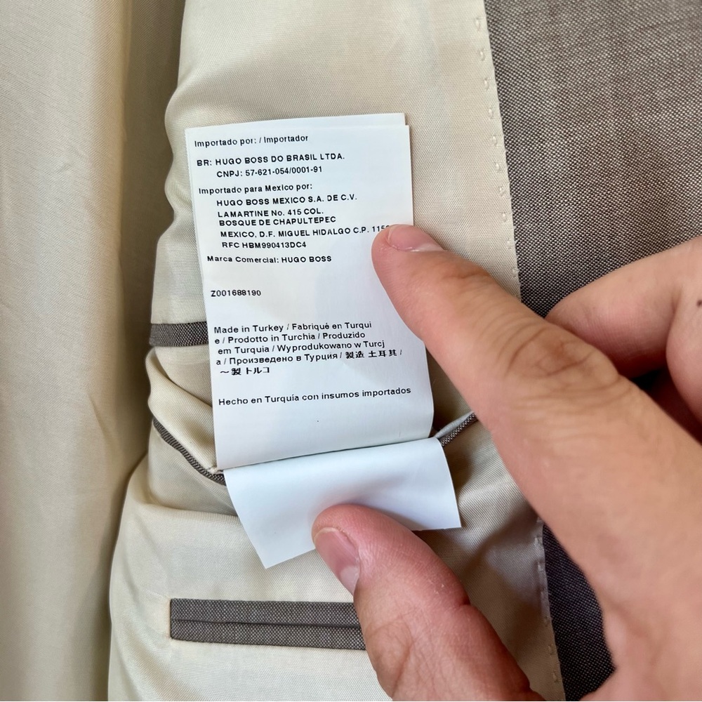 Boss Men's Taupe Suit Jacket - Single-Breasted Tailored Look - Picture 8 of 10